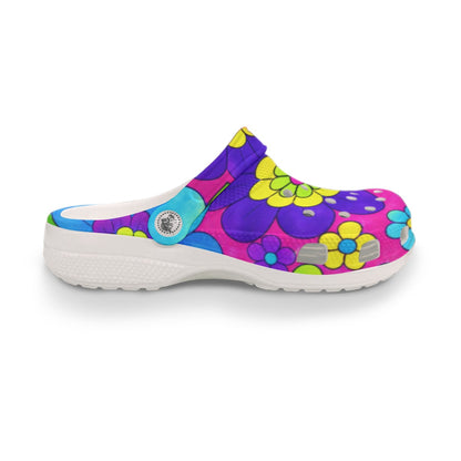60s Bold Flower Power Men's Classic Clogs | All-Over Print