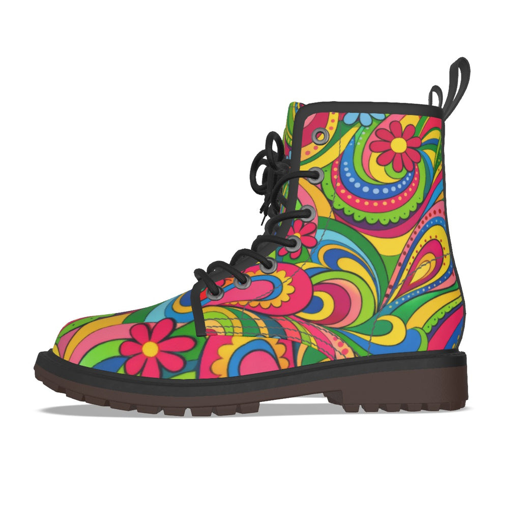 Psychedelic Paisley Combat Boots