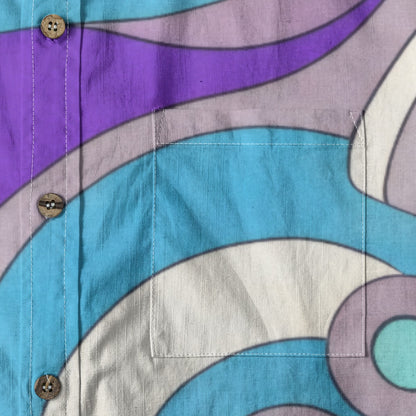 60s Mod Op-Art Circles Men's Cotton Shirt | All-Over Print Beach Shirt