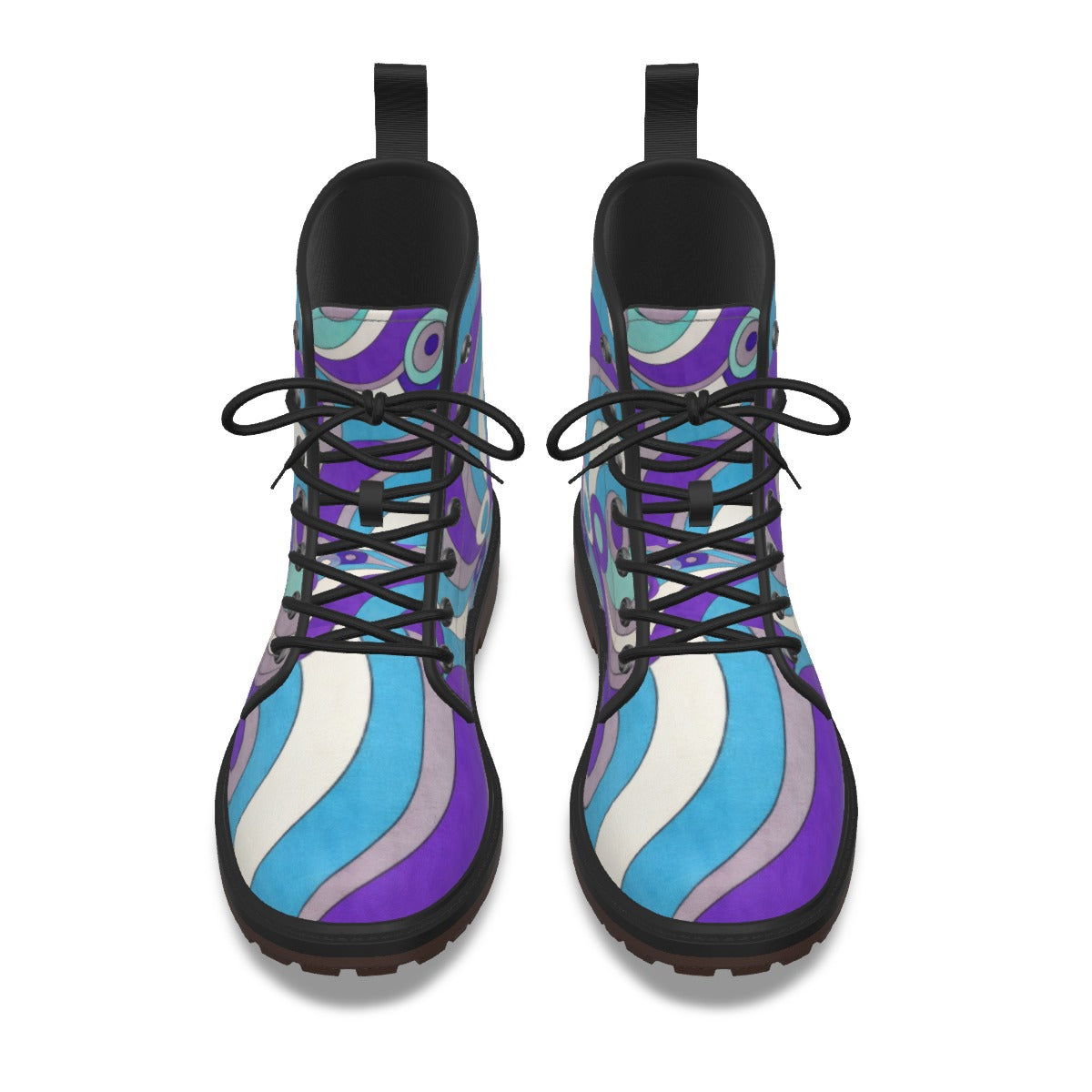 Swirl Op-Art Lace-Up Boots