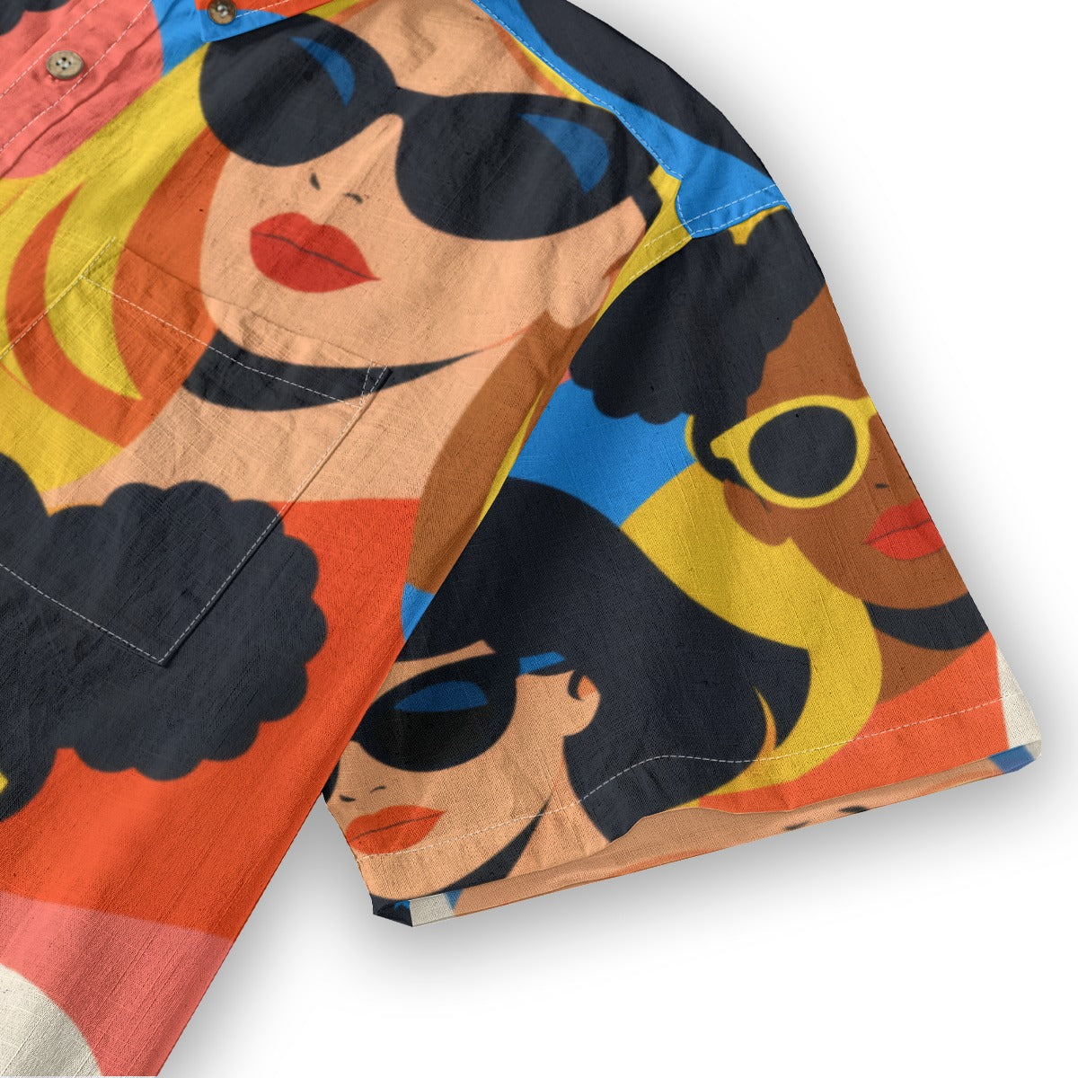 Pop Art Women Sunglasses Men's Cotton Shirt | All-Over Print Beach Shirt