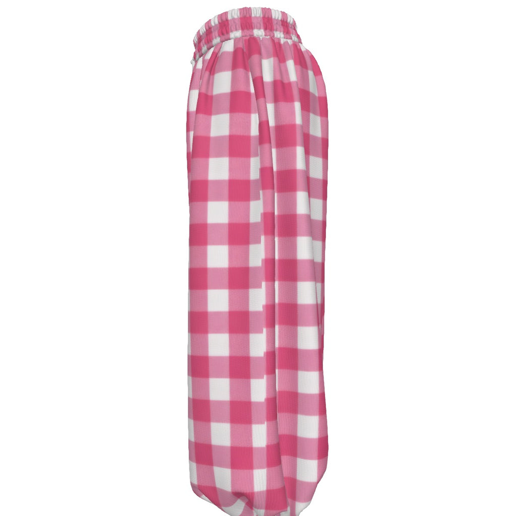 Pink Gingham Lantern Pants