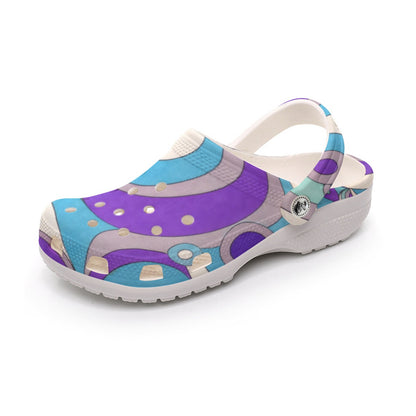 60s Mod Op-Art Circles Men's Classic Clogs | All-Over Print