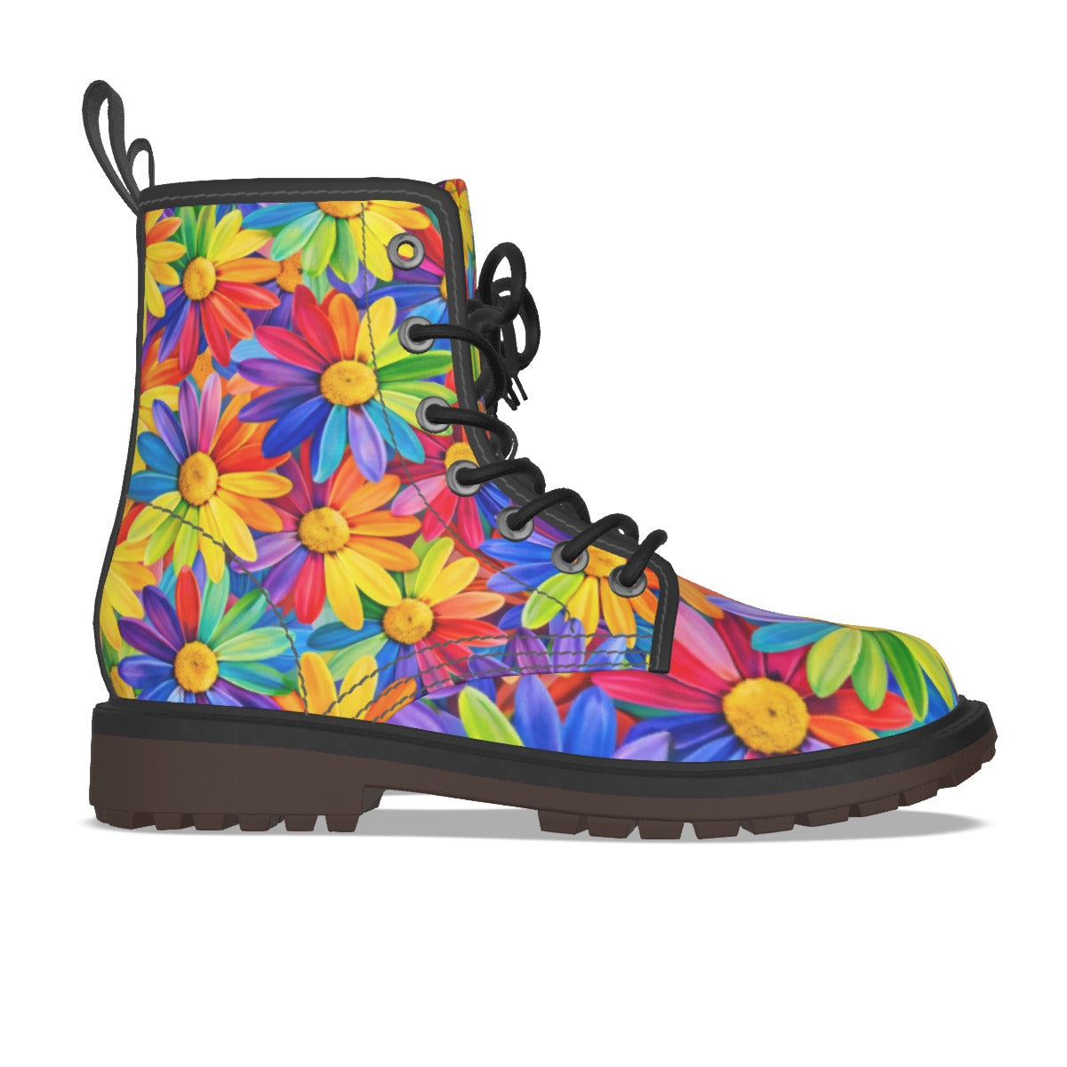 Rainbow Daisy Combat Boots