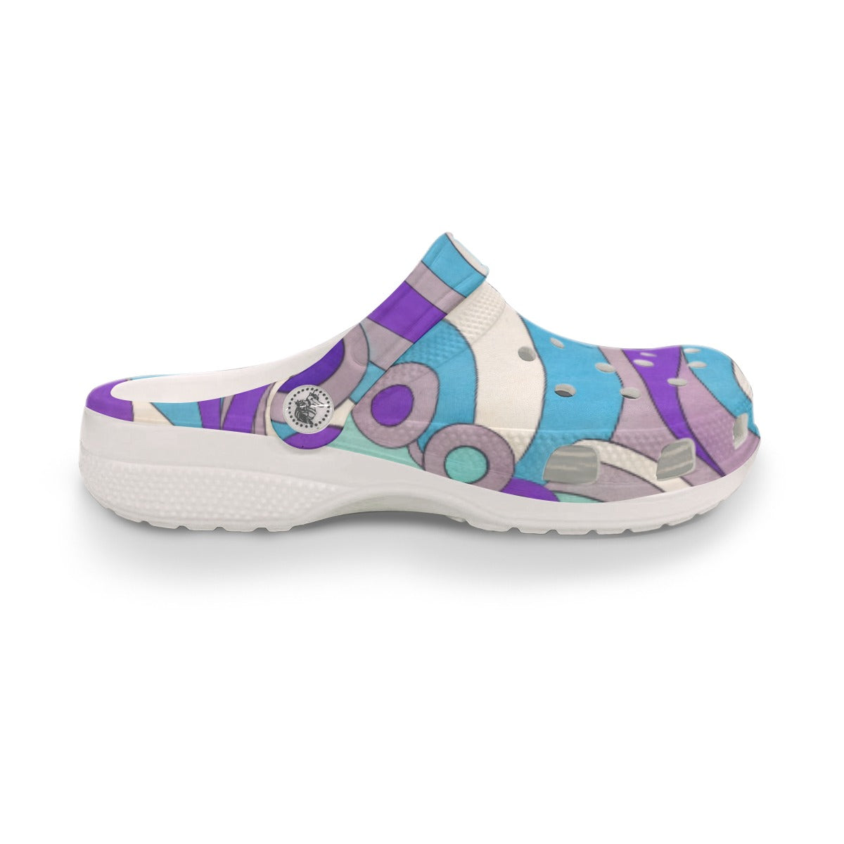 60s Mod Op-Art Circles Men's Classic Clogs | All-Over Print