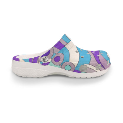 60s Mod Op-Art Circles Men's Classic Clogs | All-Over Print