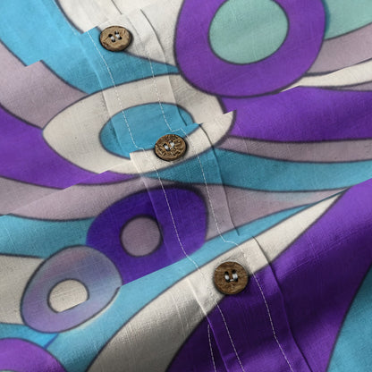 60s Mod Op-Art Circles Men's Cotton Shirt | All-Over Print Beach Shirt