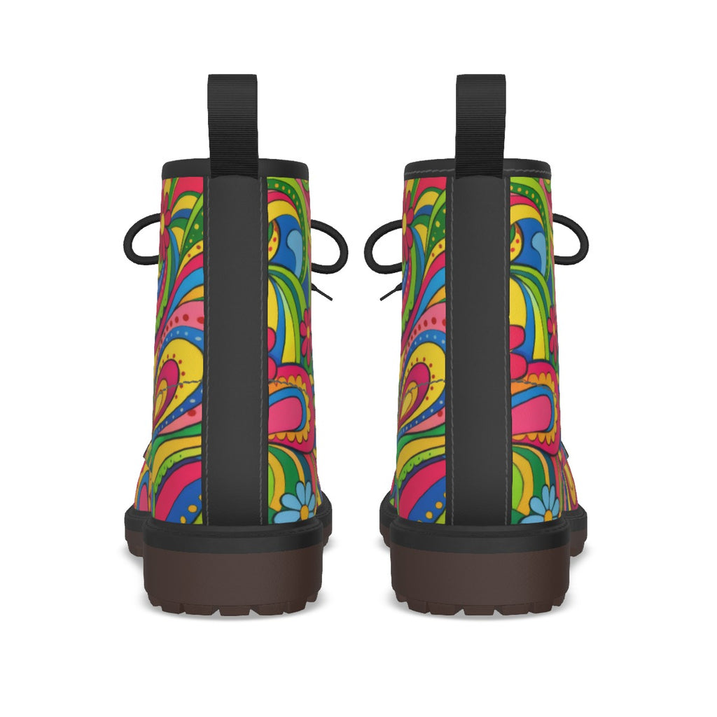 Psychedelic Paisley Combat Boots