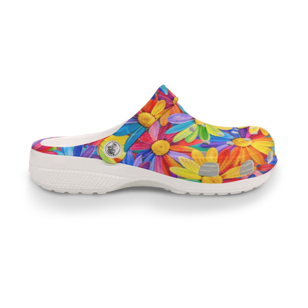 Rainbow Daisy Clogs