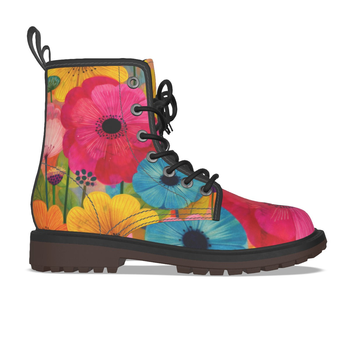 Bold Poppy Combat Boots