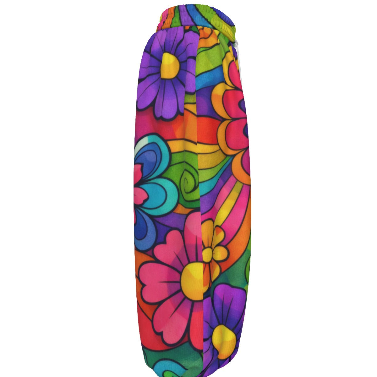 Rainbow Flower Power Unisex Lantern Pants | 70s Groovy Floral Print