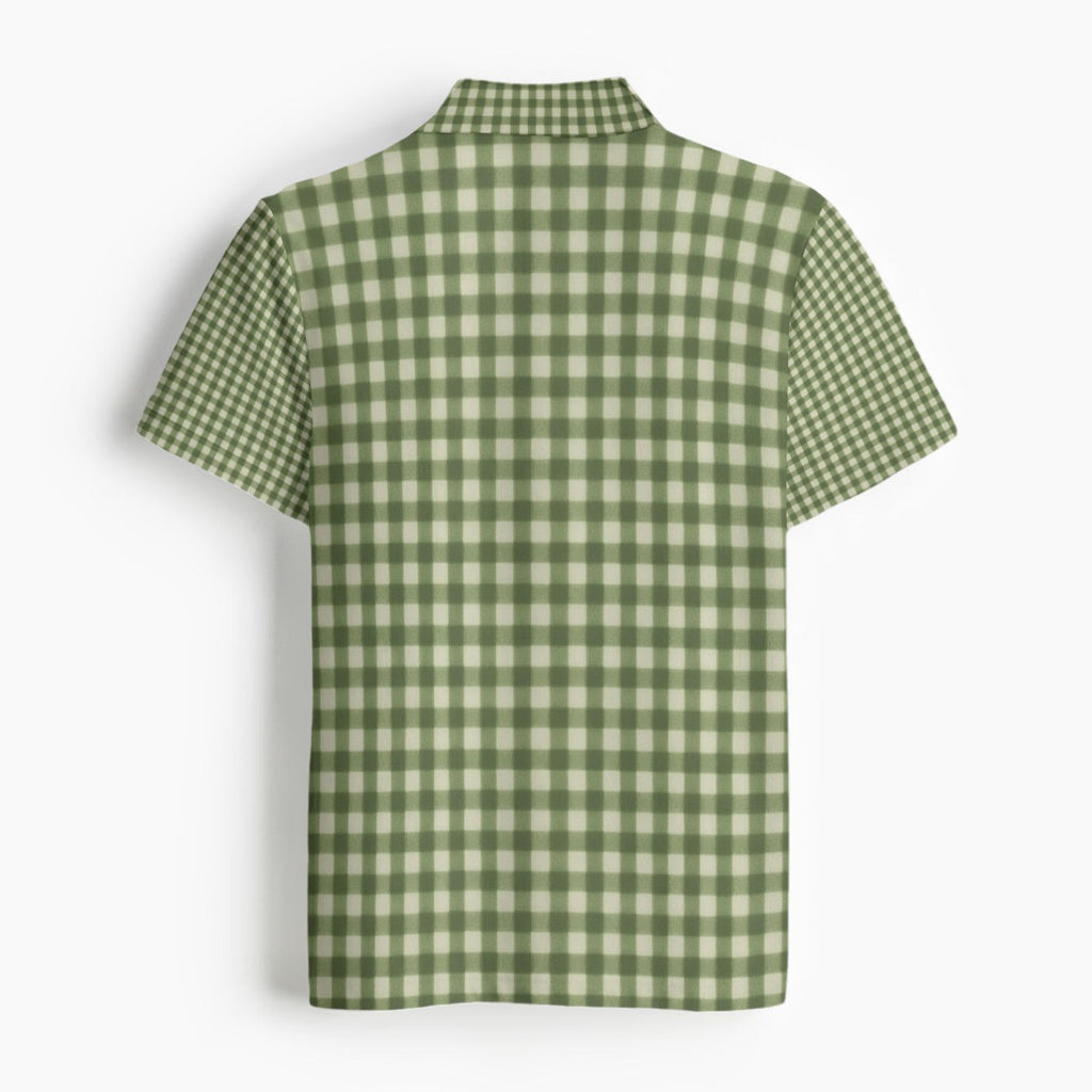 Green Gingham Polo Shirt