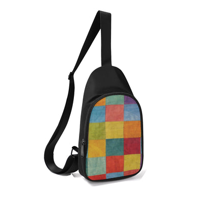 60s Geometric Patchwork Cross body Chest Bag Chest Bags