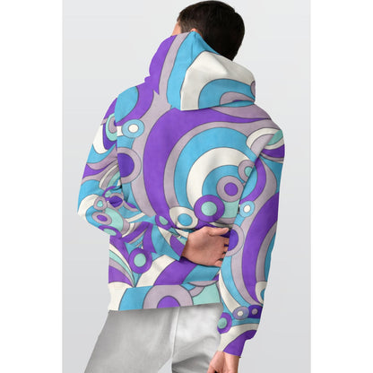 60s Mod Op-Art Circles Men's Thicken Pullover  | All-Over Print