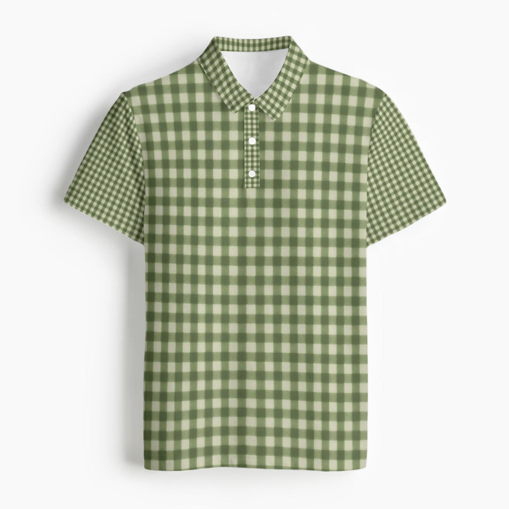 Green Gingham Polo Shirt