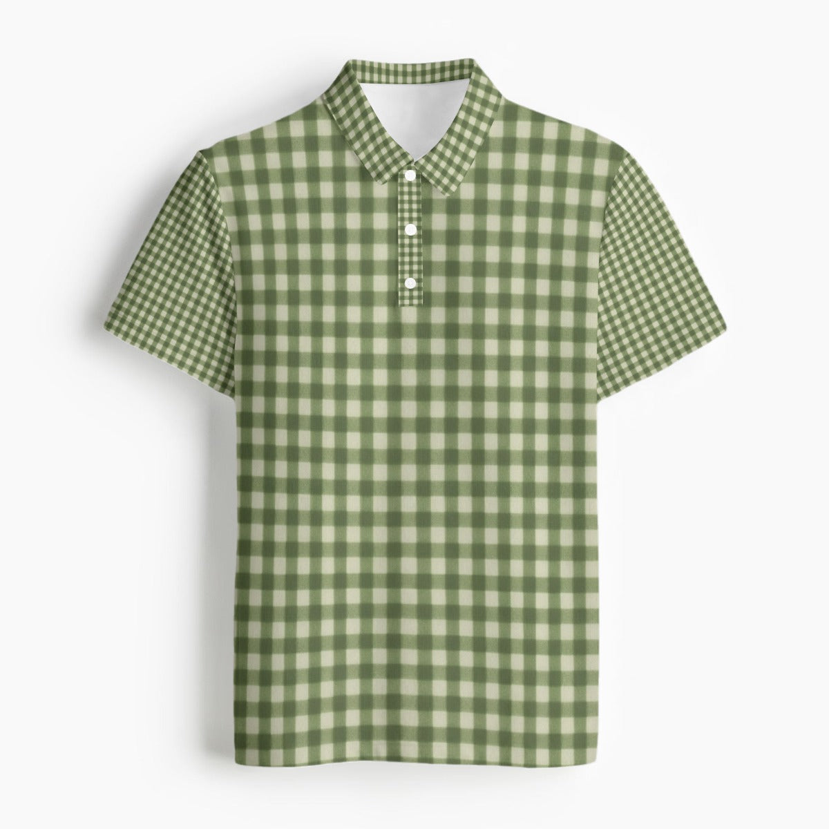 Green Gingham Polo Shirt