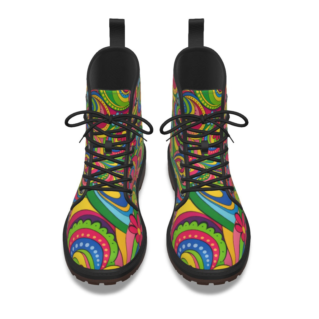 Psychedelic Paisley Combat Boots