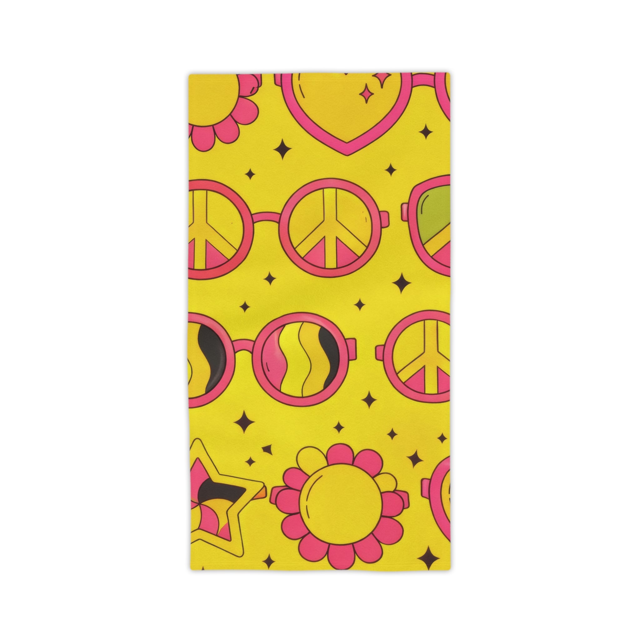 Peace & Love - 60s Cartoon Beach Towel