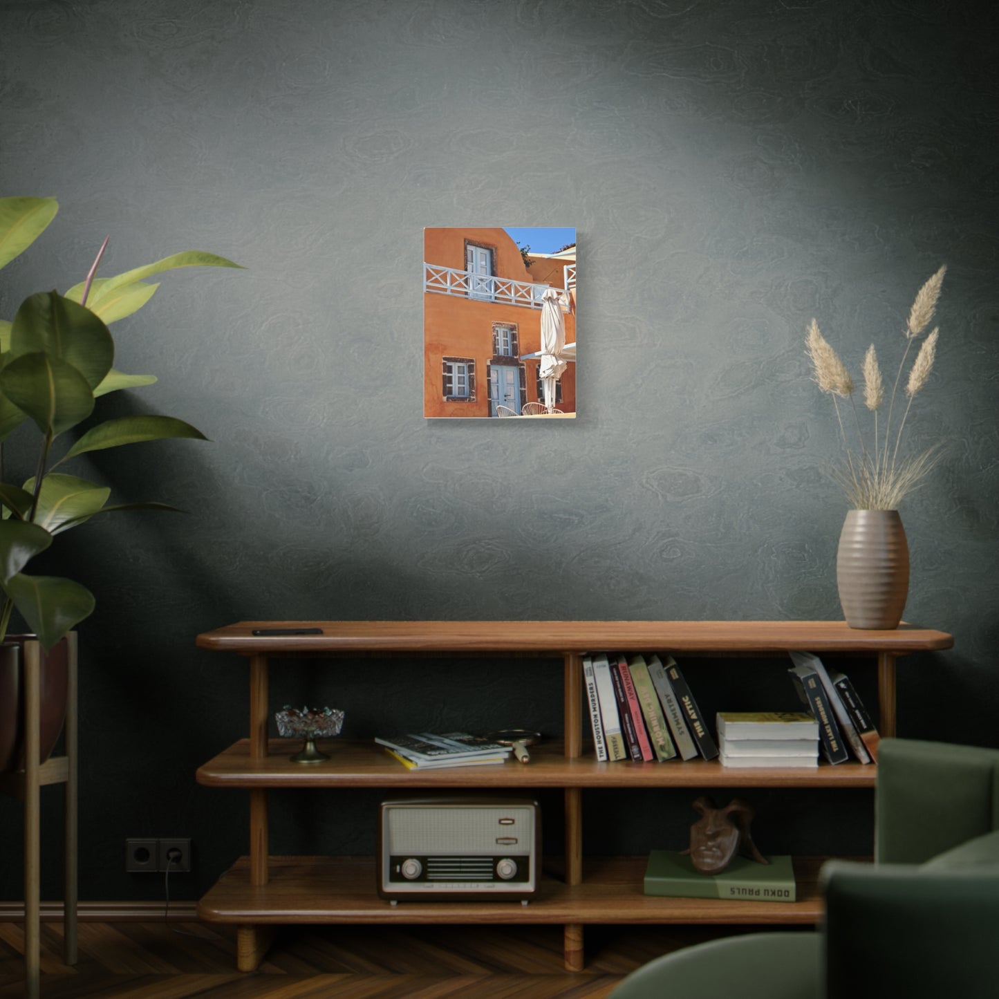 Santorini Orange Facade Canvas