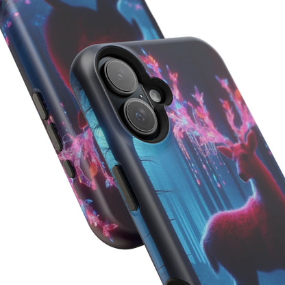 Magnetic Impact-Resistant Phone Case — Neon Fantasy Deer Forest Design