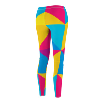 Colorburst Geometric Leggings — Bright Pinwheel Print All-Over