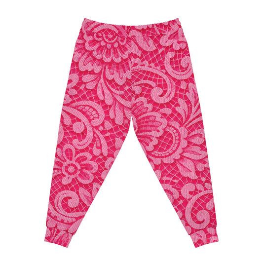 Pink Floral All-Over Print Joggers — Women's Patterned Athletic Sweatpants