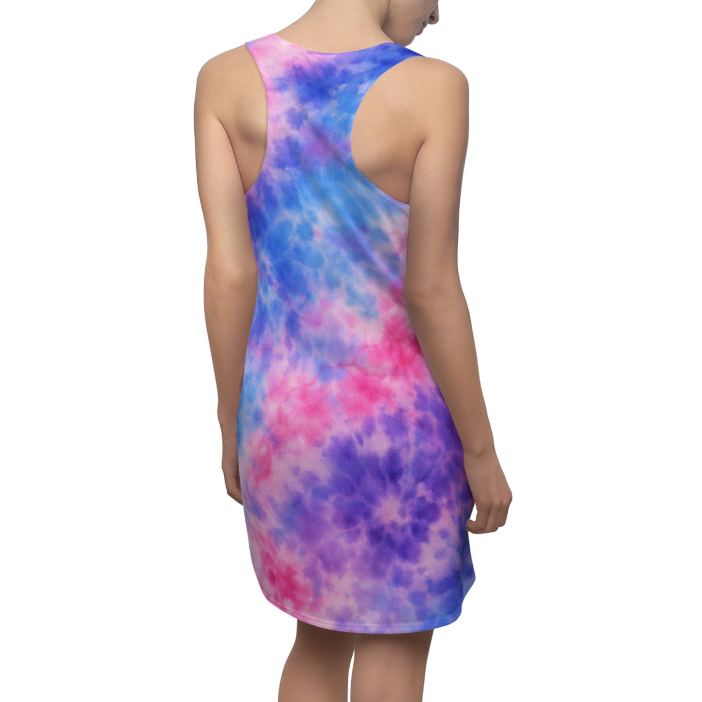 Tie-Dye Racerback Dress — Pink & Blue Cloud Print