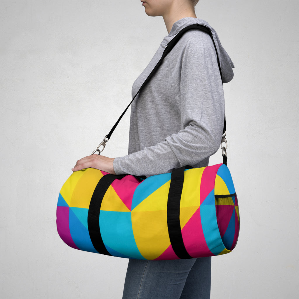 Geometric Colorblock Duffel Bag
