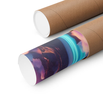Dreamy Sunset Cloud City Matte Poster — Vertical Wall Art