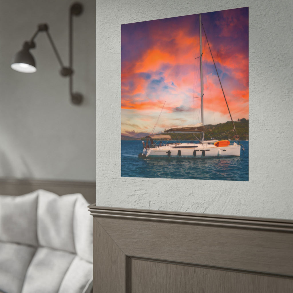 Athenian Yachts - Ionian Dusk Antipaxos Rolled Poster