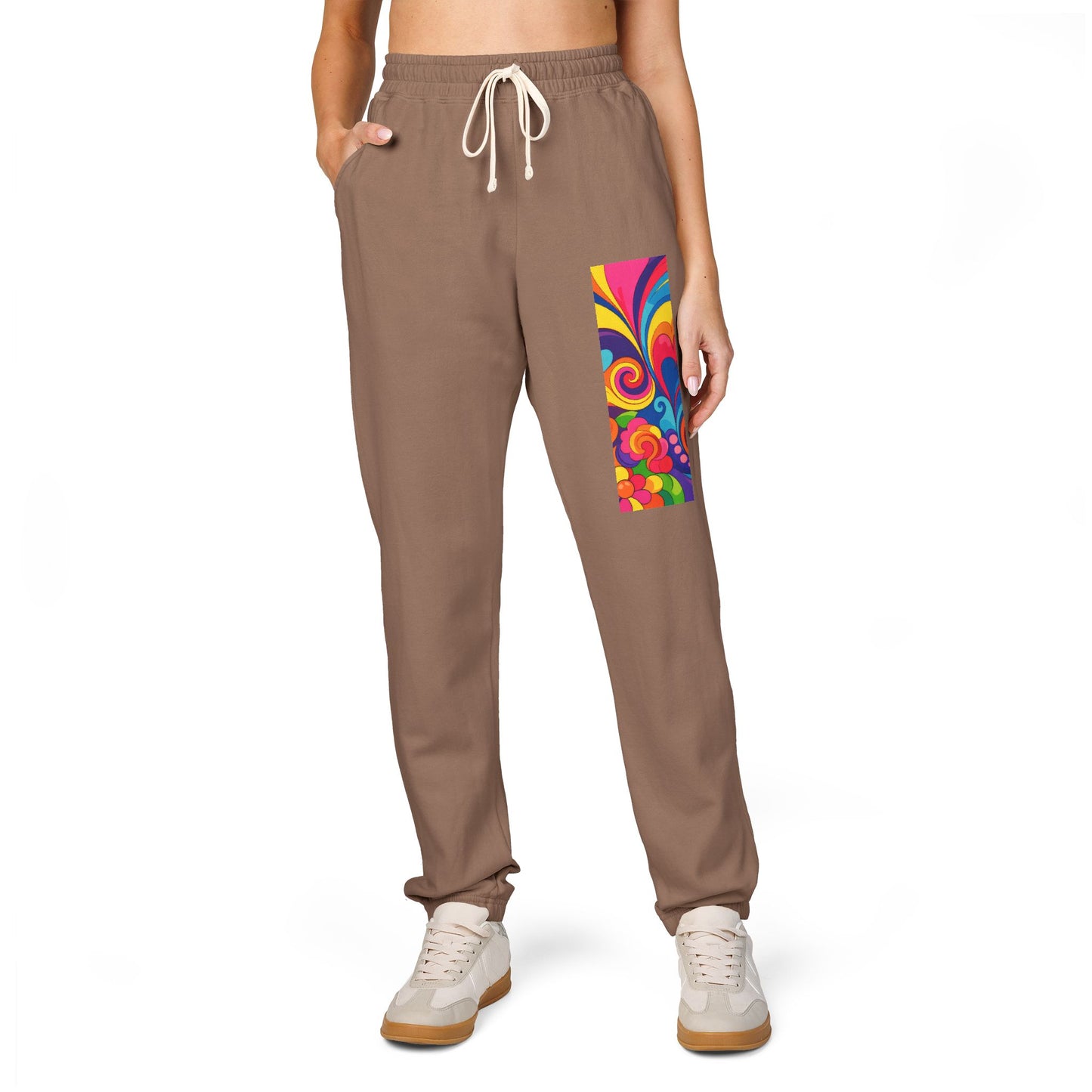 Floral Psychedelic Joggers — Colorful Side Panel Sweatpants