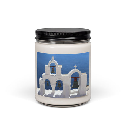 Santorini Blue Church Bells Soy Candle 9oz — Mediterranean Seaside Scent