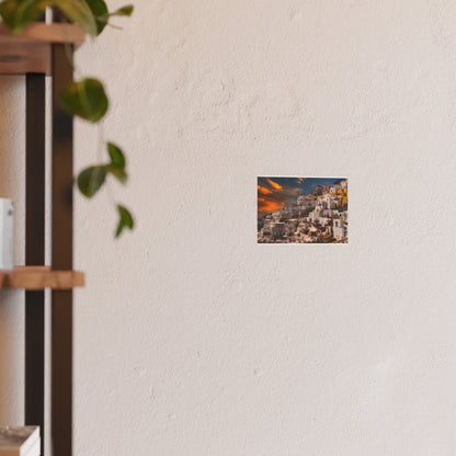 Santorini Sunset Dreams Satin  Poster