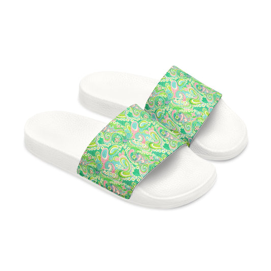 Paisley Slide Sandals — Women's Removable-Strap Summer Slides