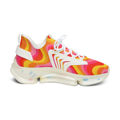 Women's Retro Wave Mesh Sneakers — Colorful 70s-Inspired Athletic Shoes