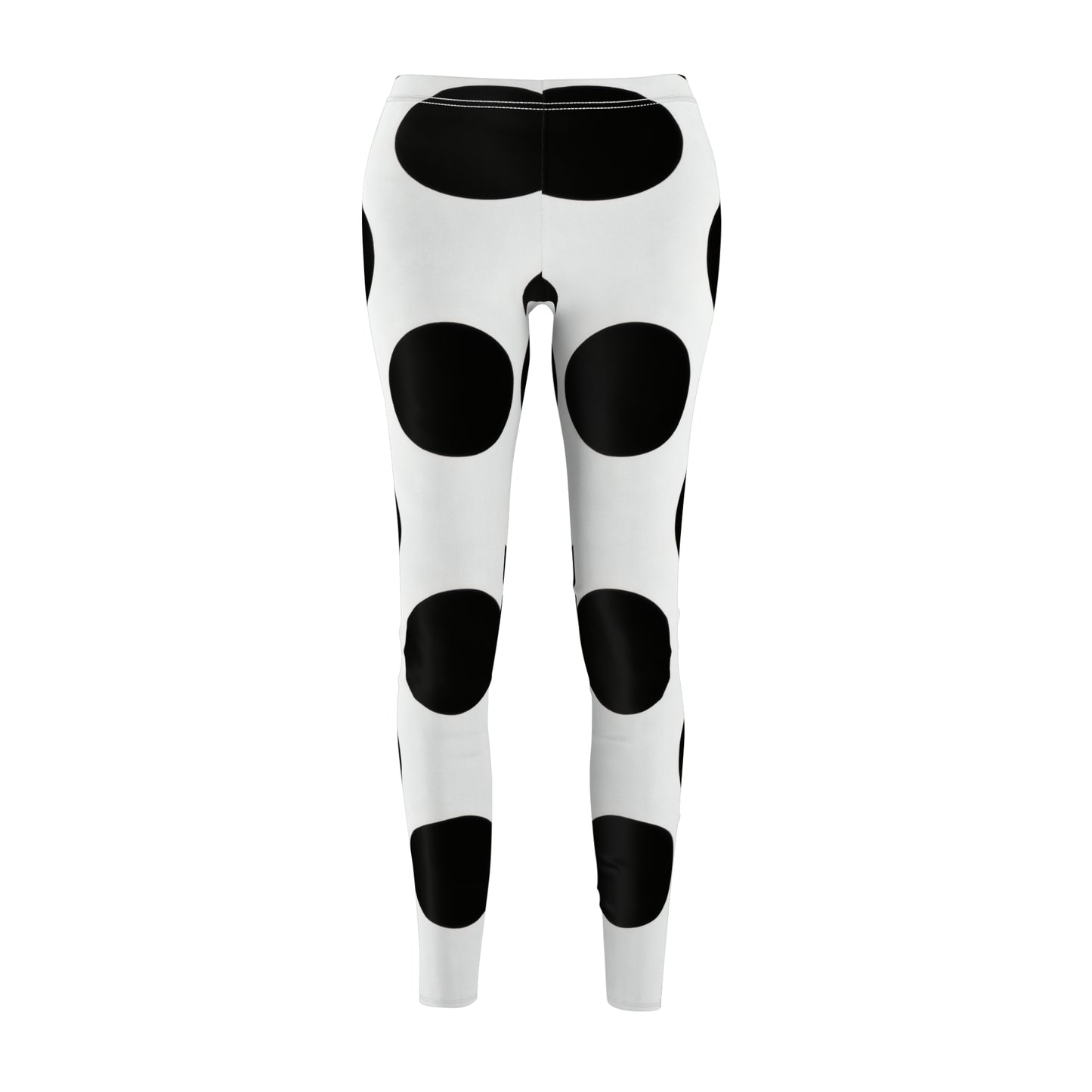 Black & White Dalmatian Spot Leggings — Women's Casual AOP Leggings