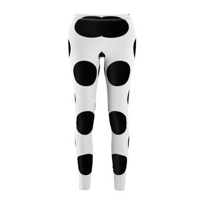 Black & White Dalmatian Spot Leggings — Women's Casual AOP Leggings