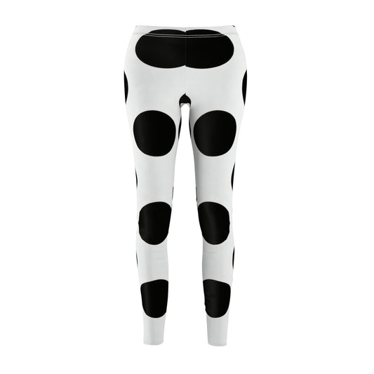 Black & White Dalmatian Spot Leggings — Women's Casual AOP Leggings