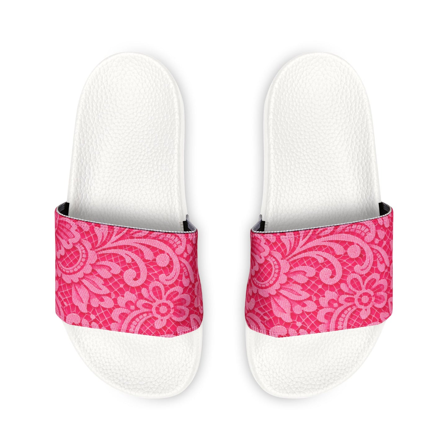 Pink Floral-Pattern Slide Sandals — Women's Removable-Strap Pool & Casual Slides