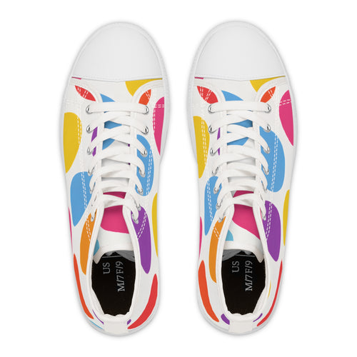 Colorful Polka Dot High-Top Sneakers