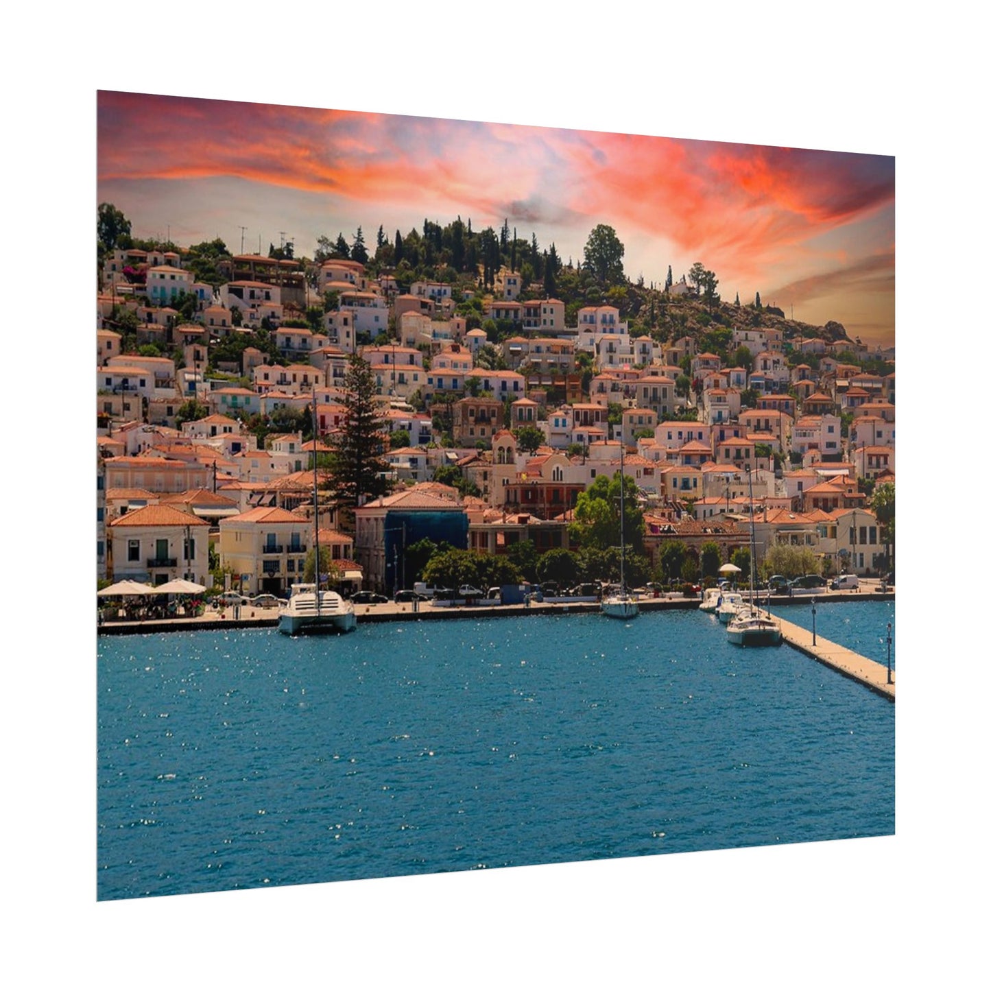 Sunset Poros Island Greece  Poster | Rolled Poster
