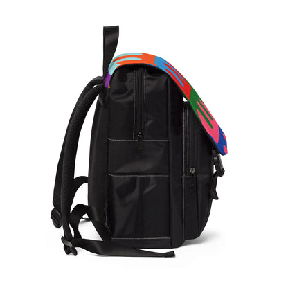 Colorwave Pattern Backpack — Retro Geometric Shoulder Bag