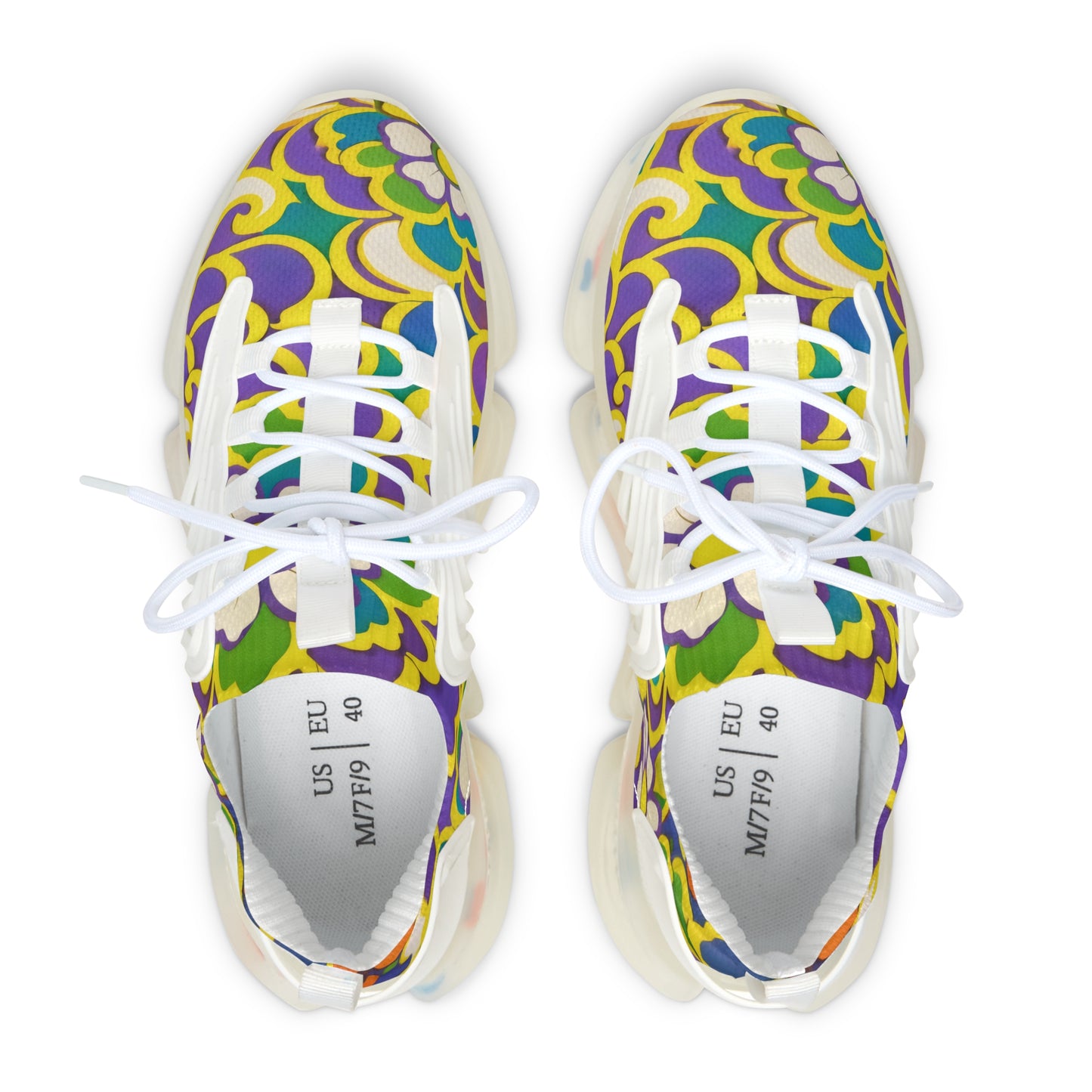 Retro Floral Pattern Sneakers | Women's Mesh Sneakers