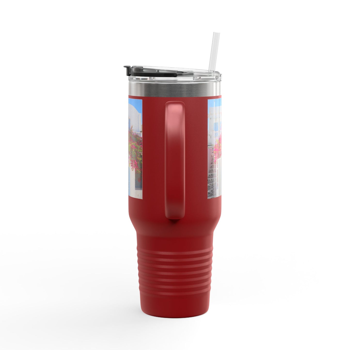 Santorini Blue Door Photo Travel Mug 40oz Insulated Tumbler