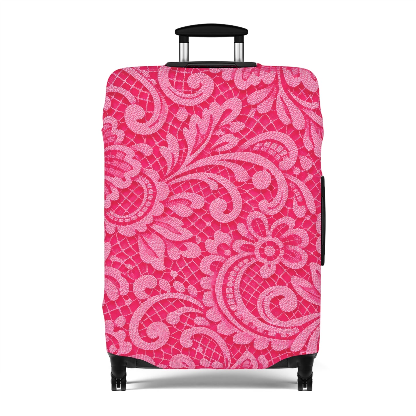 Pink Paisley Luggage Cover — Floral Travel Suitcase Protector