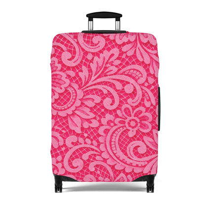 Pink Paisley Luggage Cover — Floral Travel Suitcase Protector