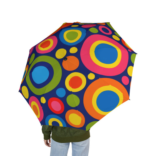 Colorful Retro Circles Foldable Umbrella