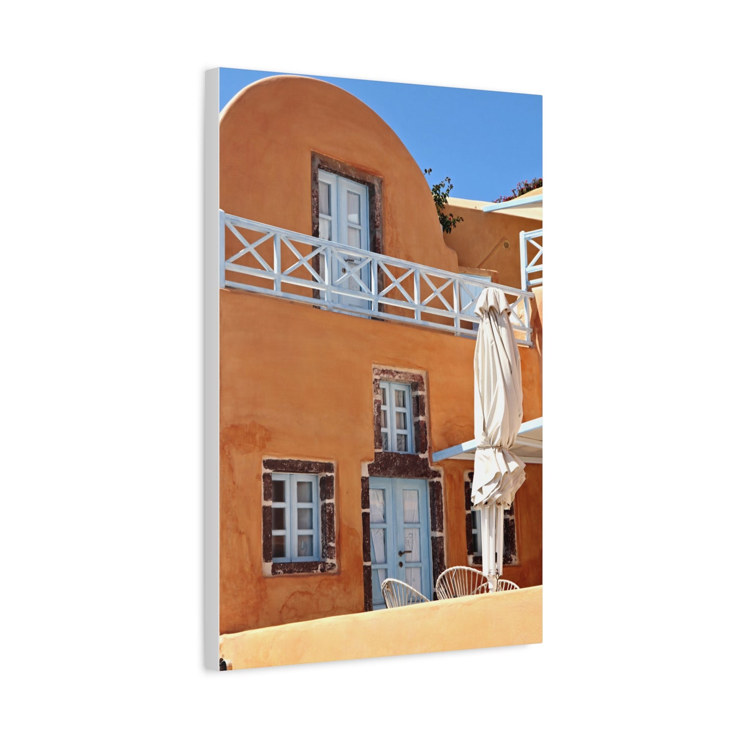 Santorini Orange Facade Canvas