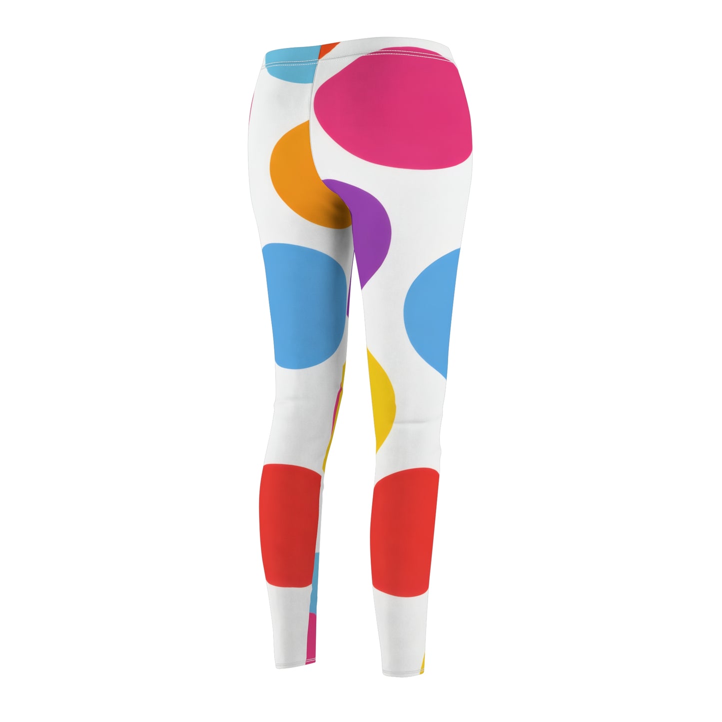Colorful Polka Dot Women's Leggings — Bright All-Over Print Casual Activewear