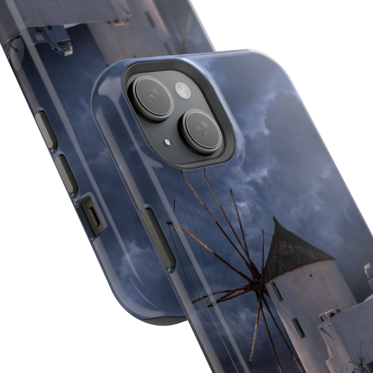 Santorini Windmill Sunset phone case | Magnetic impact-resistant case Greek Island Travel Gift